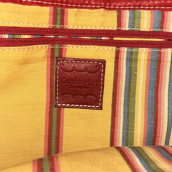Cynthia Hart Los Angeles red leather shoulder hand bag - Picture 9 of 10